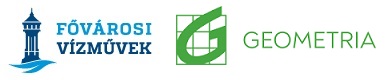 A képen a Fővársoi Vízművek és a Geometria logója látható.