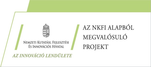 A képen az NKFI alapból megvalósuló program logója látható.