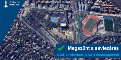 A képen a BAH-csomópontnál korábban lezárt szakaszt jelöltük a térképen.