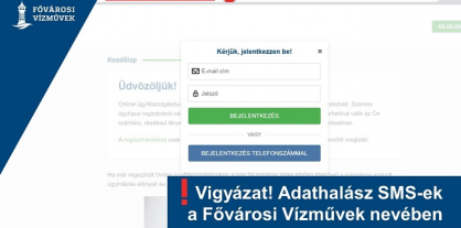 Megtévesztő SMS-ek a Fővárosi Vízművek nevében